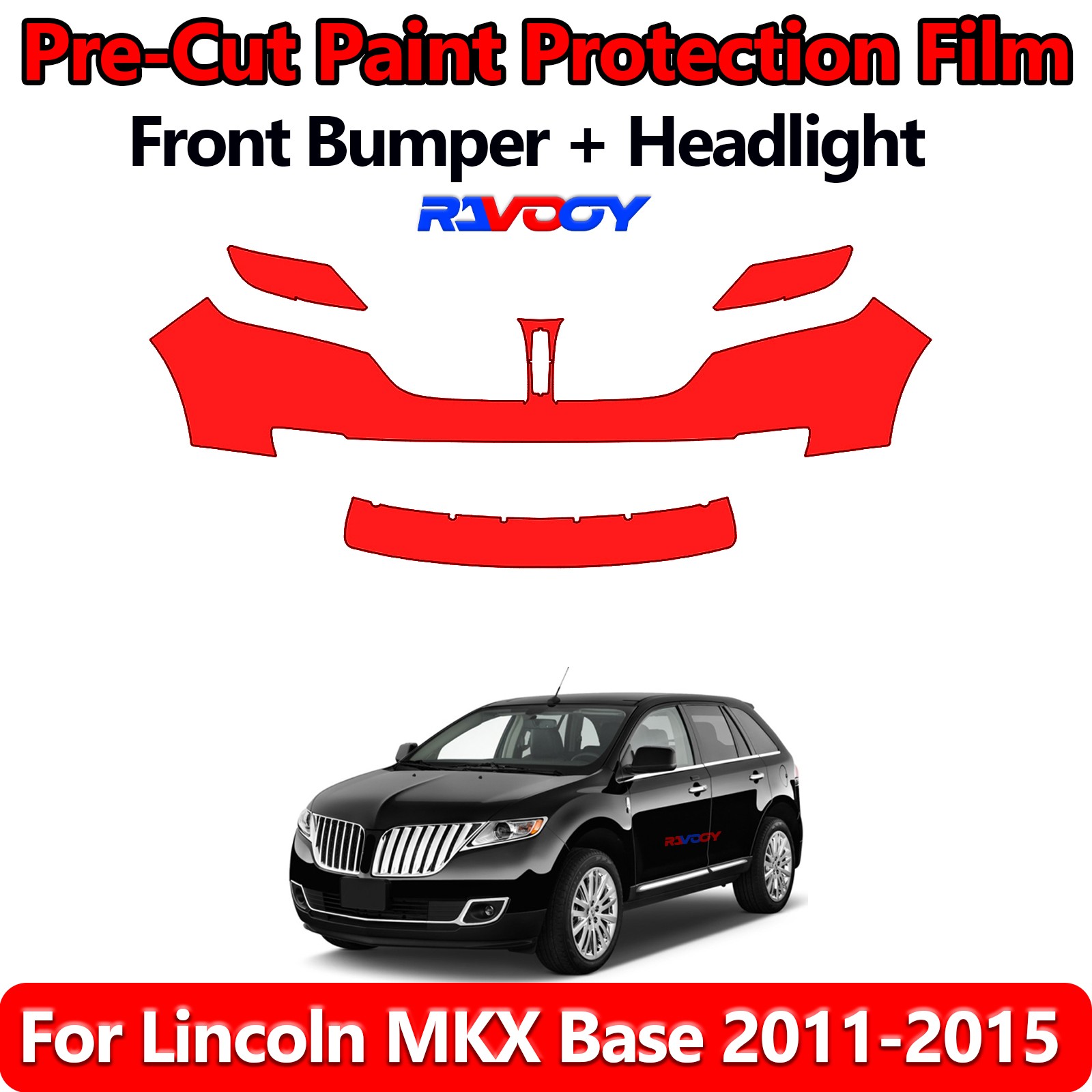 8.5Mil PreCut Front Bumper PPF Kit Film For Lincoln MKX Base 2011-2015