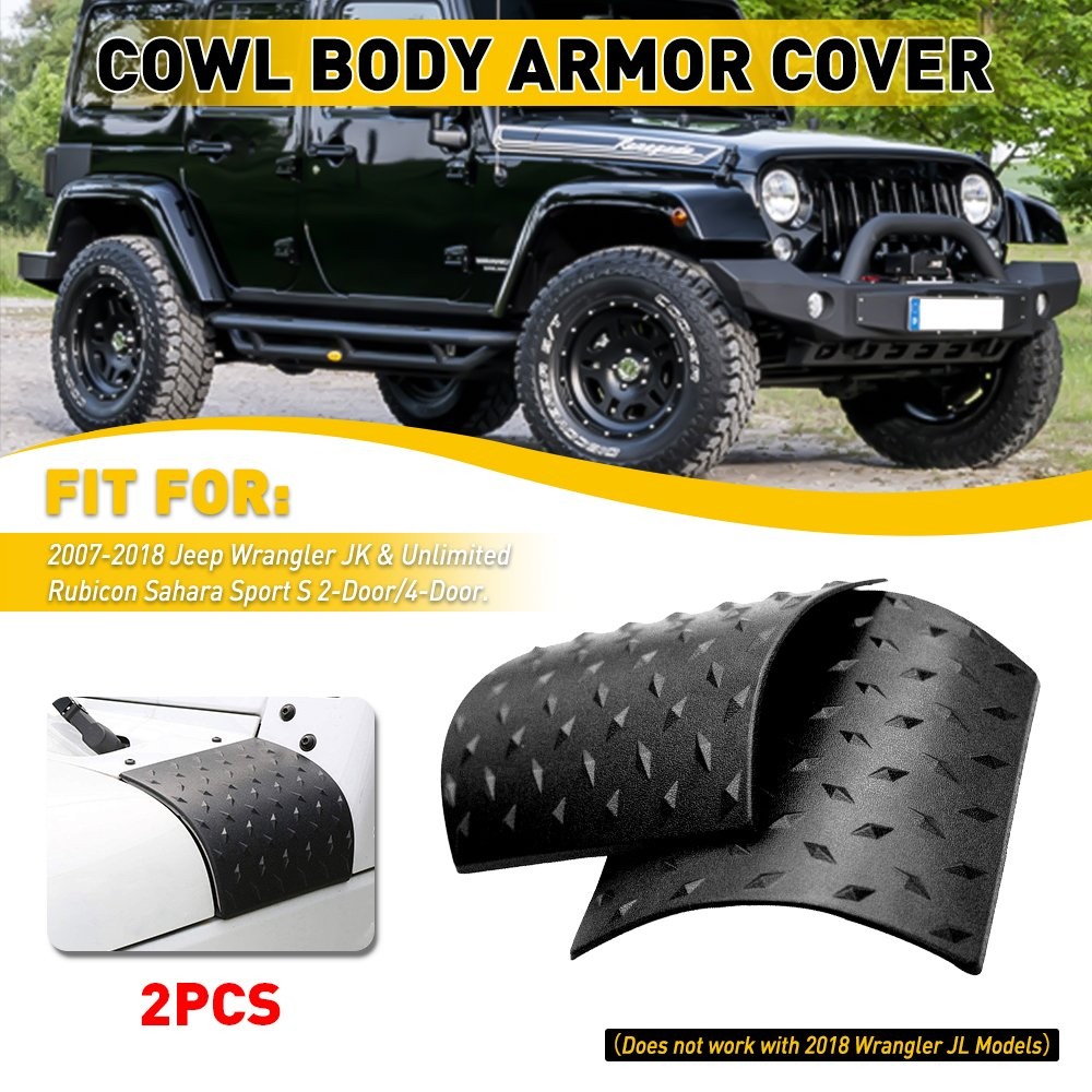 2Pcs Body Armor Plate Side Cowl Cover Trim For Jeep Wrangler JK/JKU 2007-2018 US