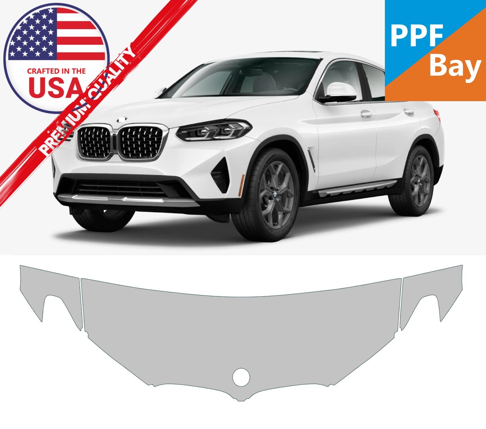 For BMW X4 2022-2025 Hood/Fender 24″ Paint Protection Film PreCut Kit PPF