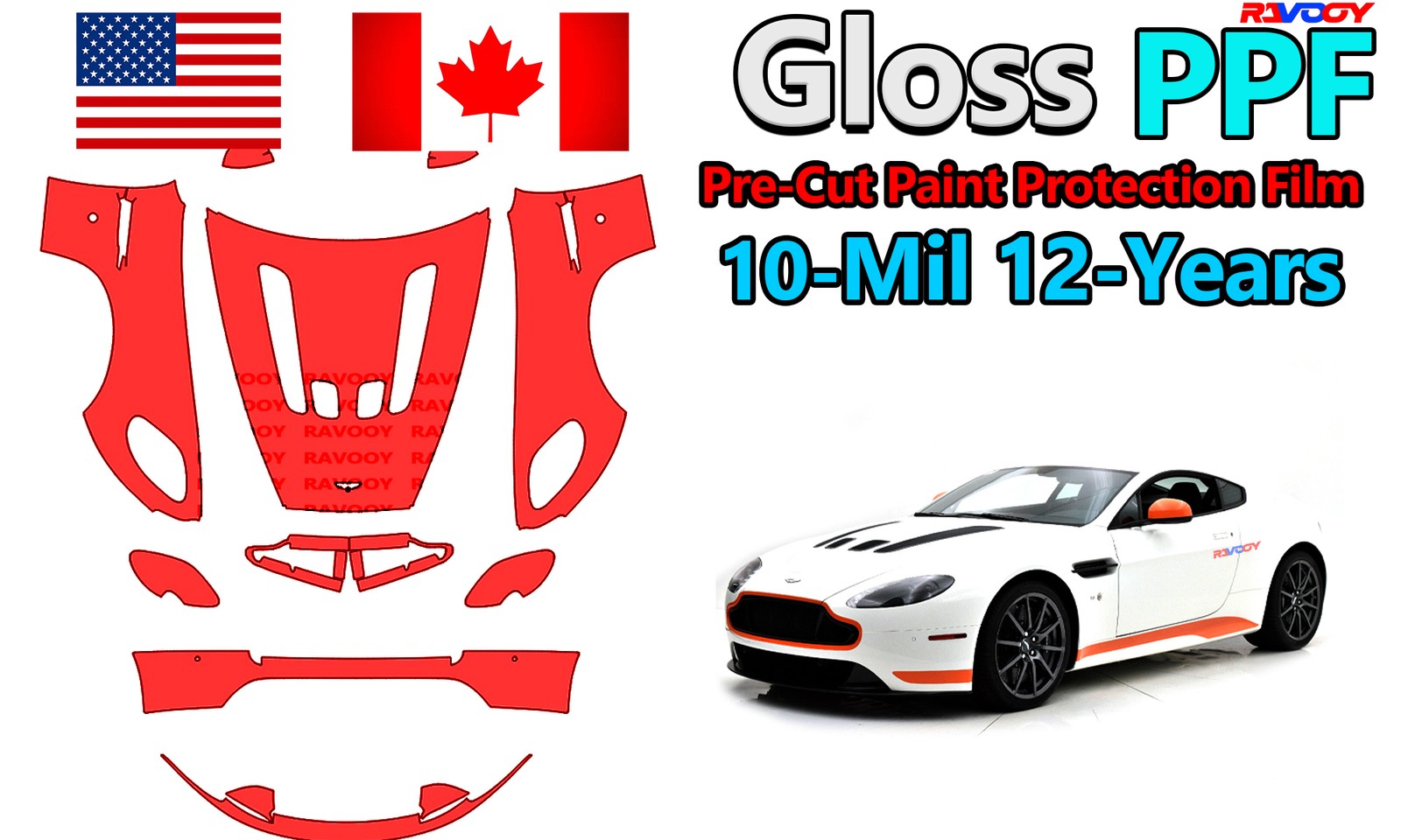 PreCut PPF Paint Protection Film For Aston Martin Vantage V12 S Coupe 2009-2017