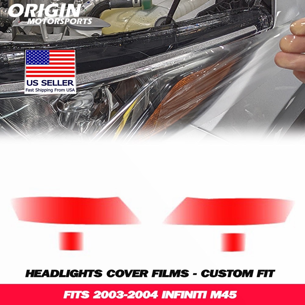 PreCut Headlights Protection Clear Covers Bra Film Kit PPF Fits 2003-2004 M45