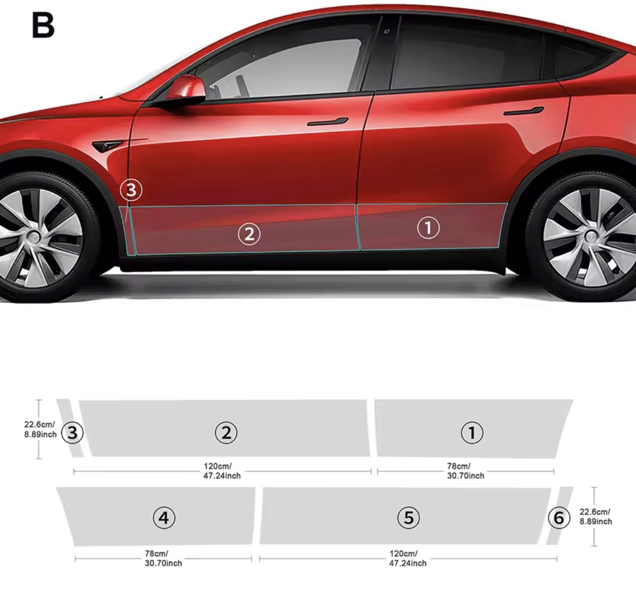For Tesla Model Y 2020-26 Door Lower Side Bottom Edge Precut PPF TPU Clear Film