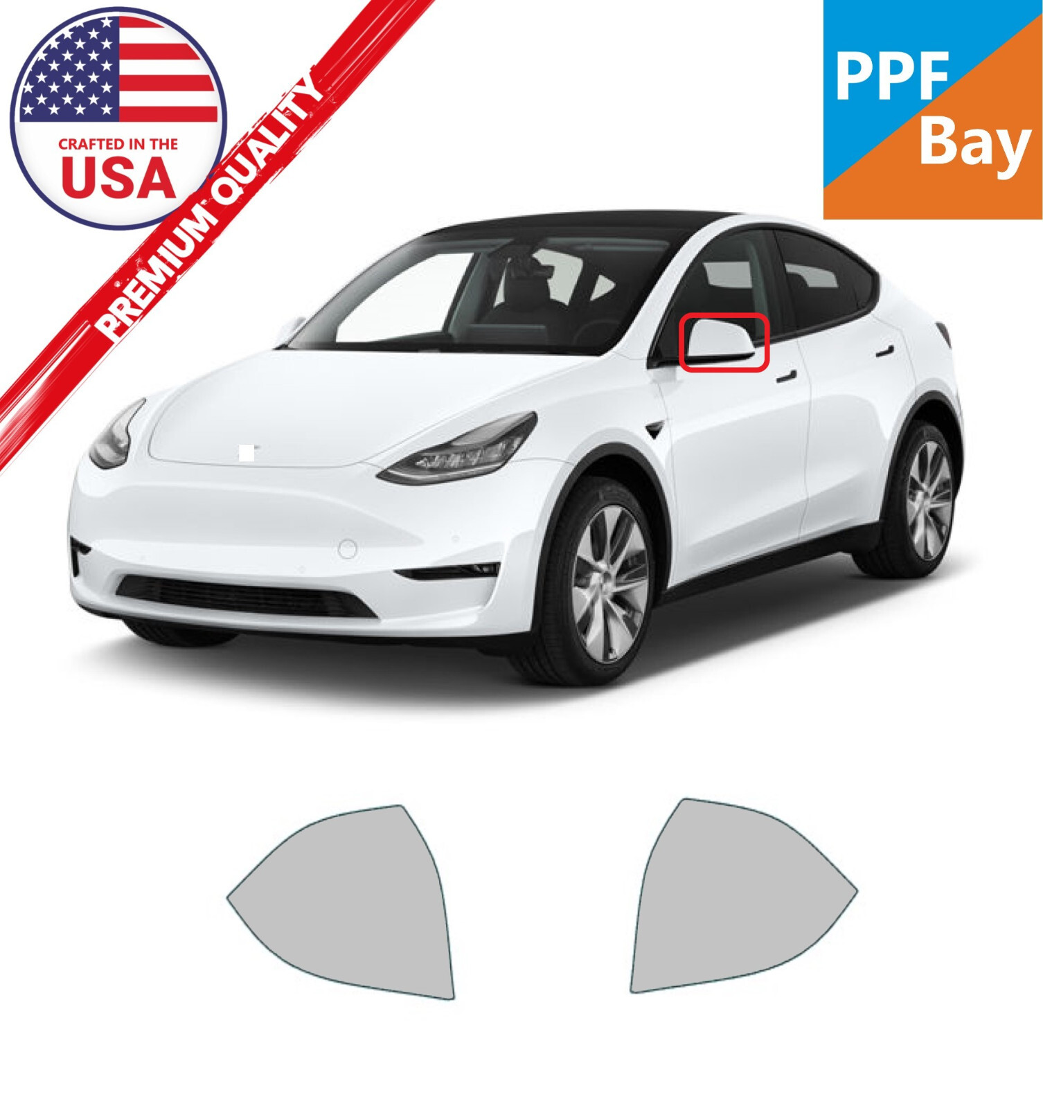 For Tesla Model Y 2020-2025 Side Mirror Cups Paint Protection Film PreCut PPF