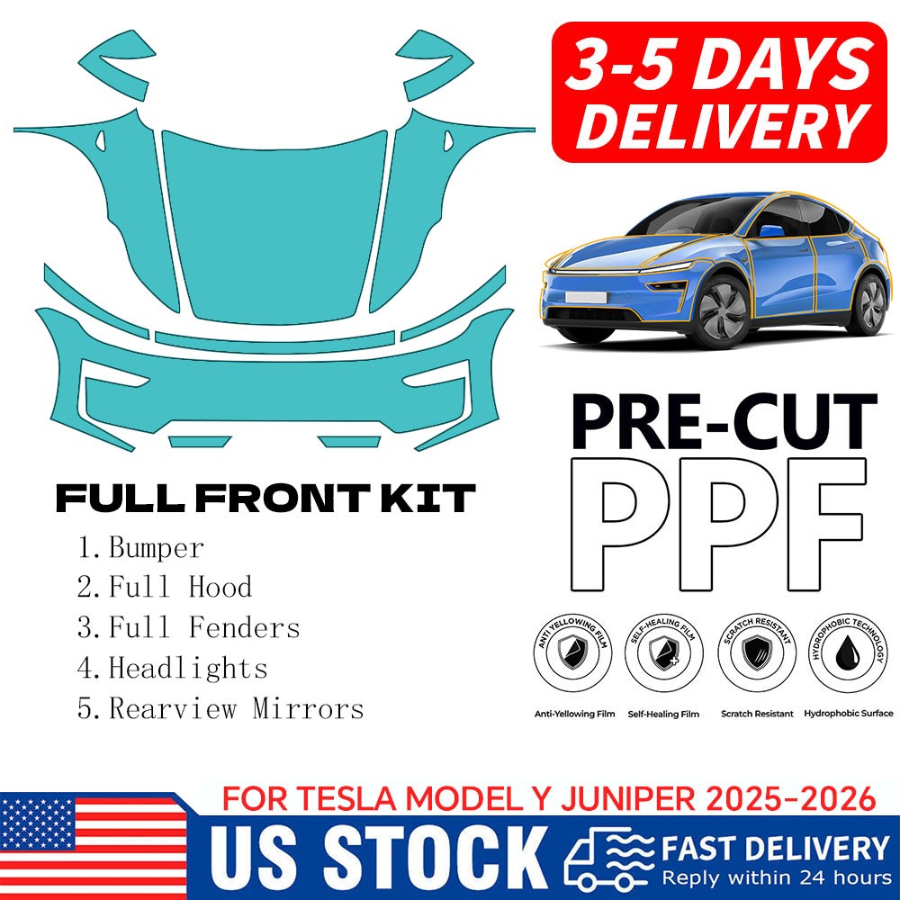 Full Front PPF Kit for 2025 2026 Tesla Model Y Juniper PreCut Paint Protection