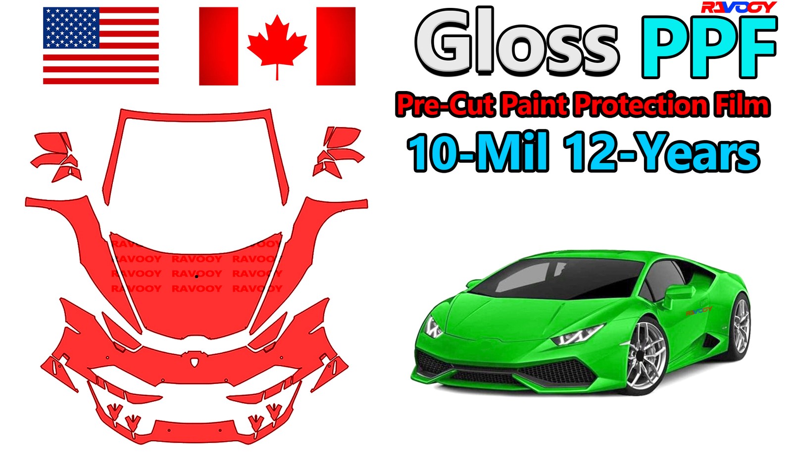 PPF Paint Protection Film For Lamborghini Huracan LP 610-4 Spyder 2016-2019