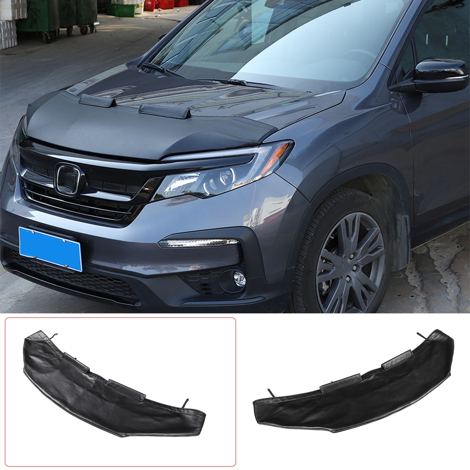 Front End Hood Stone Bra Guard Cover Protection Leather For Honda Pilot 2015-22