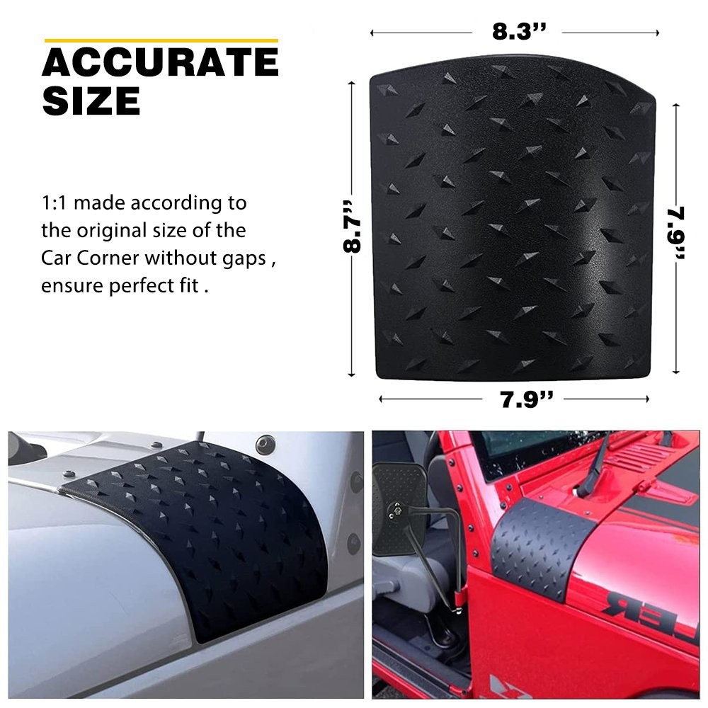 2Pcs Body Armor Plate Side Cowl Cover Trim For Jeep Wrangler JK/JKU 2007-2018 US