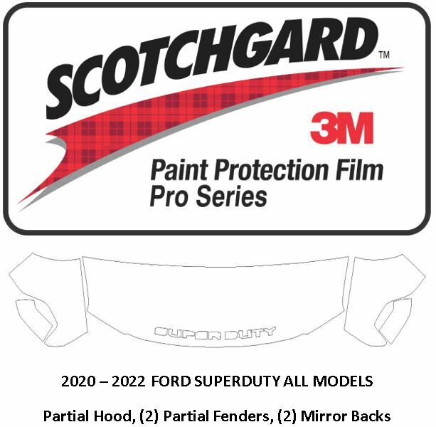 3M Scotchgard PRO Paint Protection 2020 2021 Ford Superduty Hood Fender Mirrors