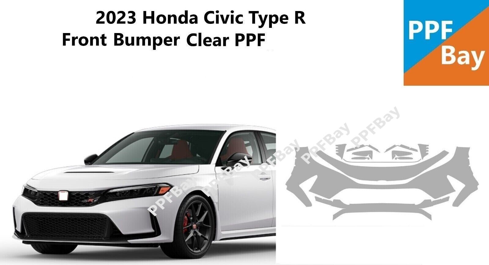 For Honda Civic Type R 2023-2024 Front Bumper Paint Protection Film PreCut PPF