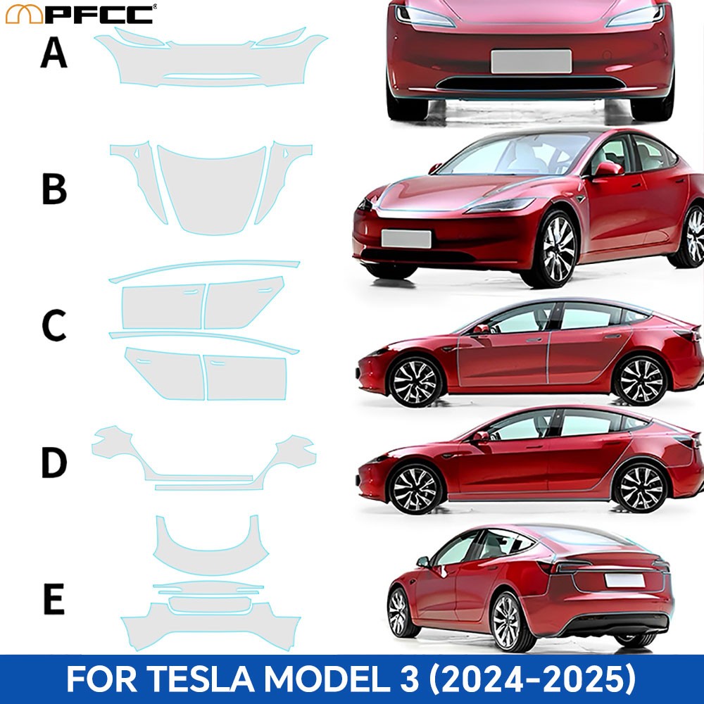 Matte PPF PreCut Full Kit For Tesla Model 3 Highland 2024-UP Paint Protection