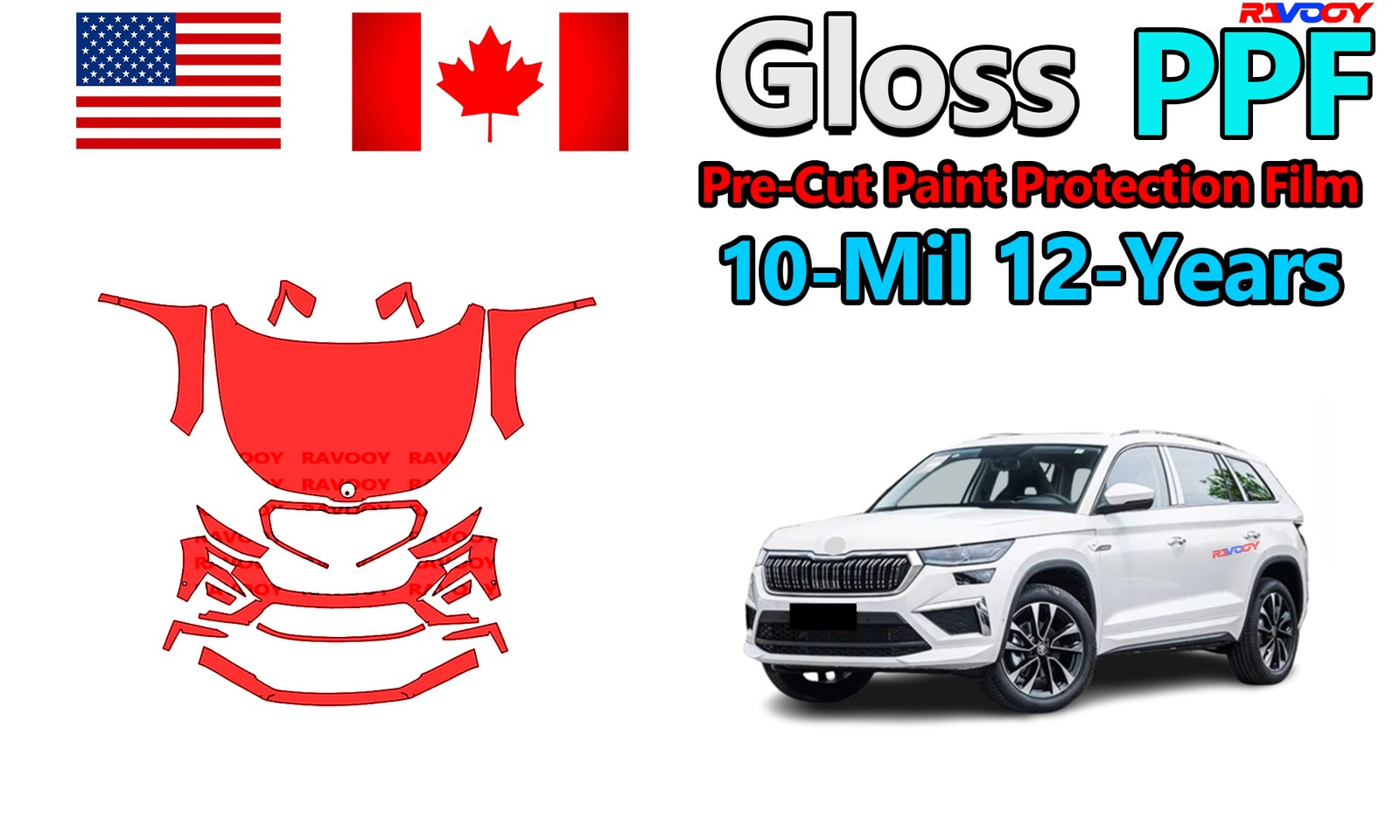 10mil PreCut PPF Paint Protection Film For Skoda Kodaiq vRS 2022-2023