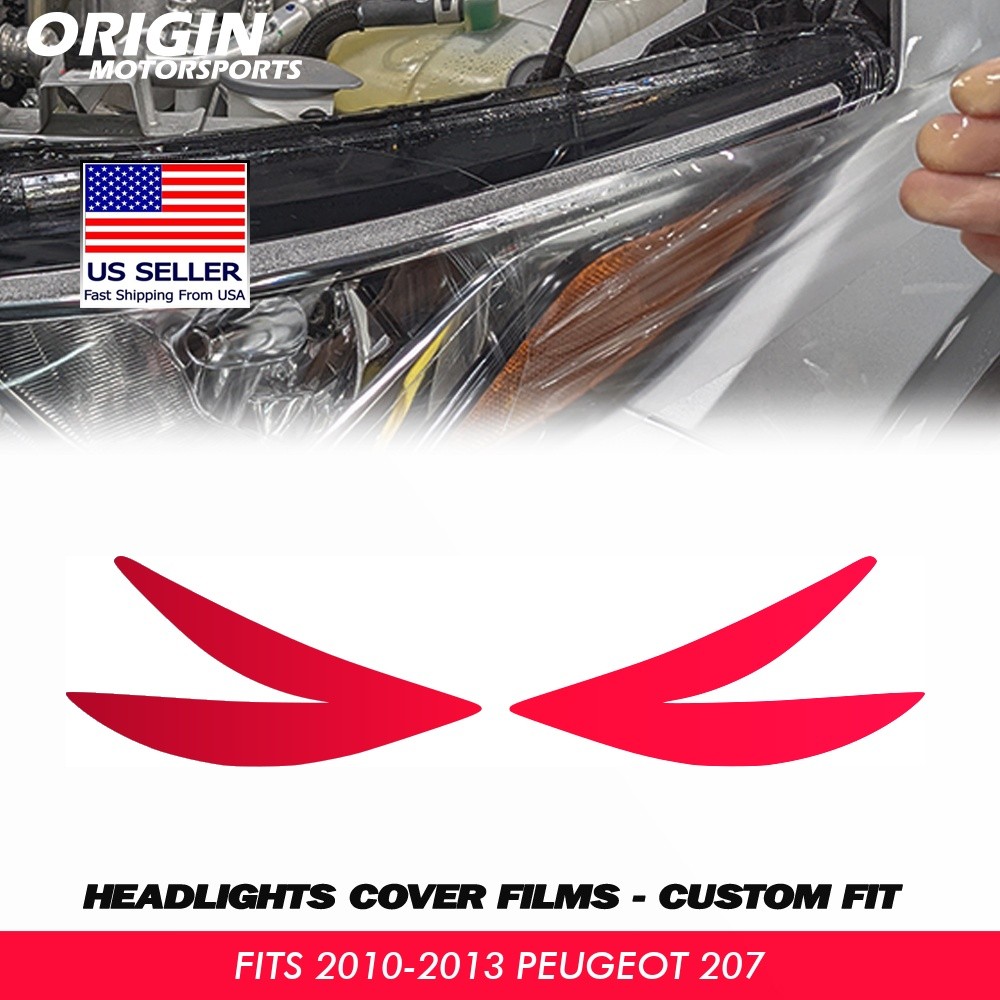 PreCut Headlights Protection Clear Covers Bra Film PPF For 2010-2013 Peugeot 207