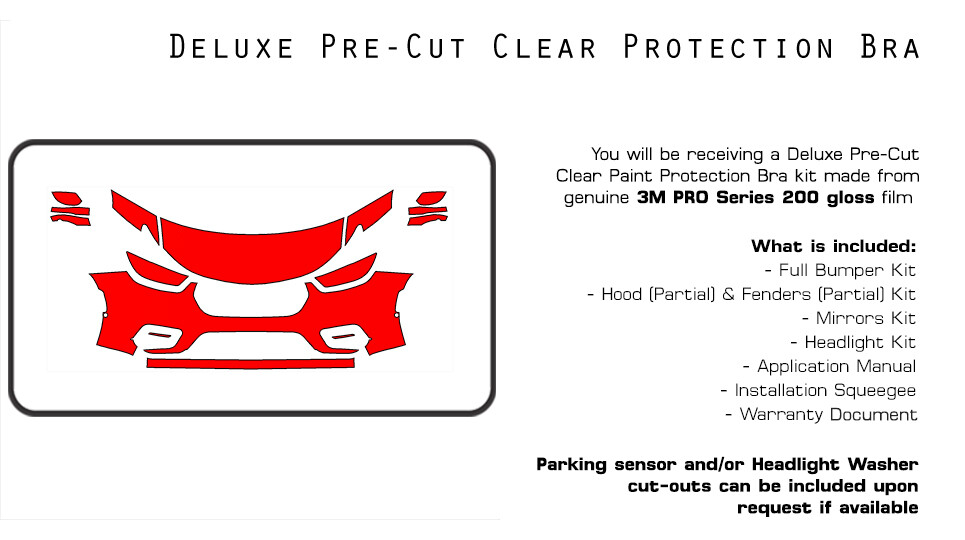 Chrysler Pacifica 2021-2024 3M PRO PreCut Paint Protection Film Clear Bra PPF