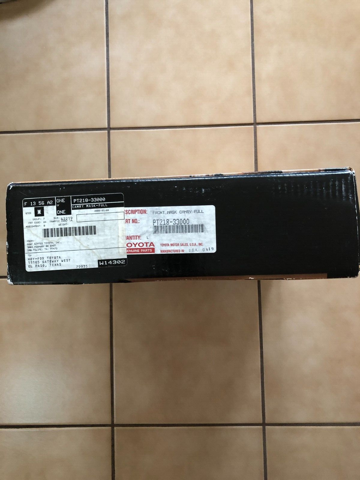 Toyota PT218-33000 Front End Mask 2000-2001 Camry – RARE BRAND NEW OEM – USDM