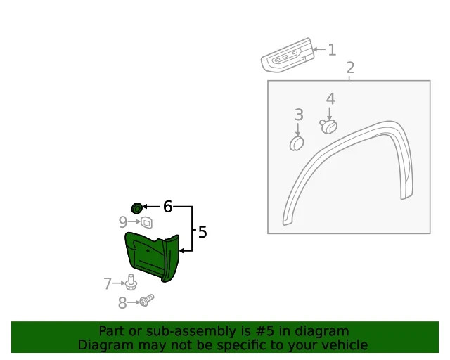 GMC OEM 2019-2026 Sierra 1500 Black Front Right Fender Protector 84621826 NIP