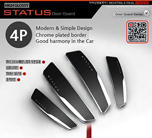 4 Pcs Status High Glossy 9.5cm x 2.3cm (Front), 8.2cm x 2.0cm (Rear), Black
