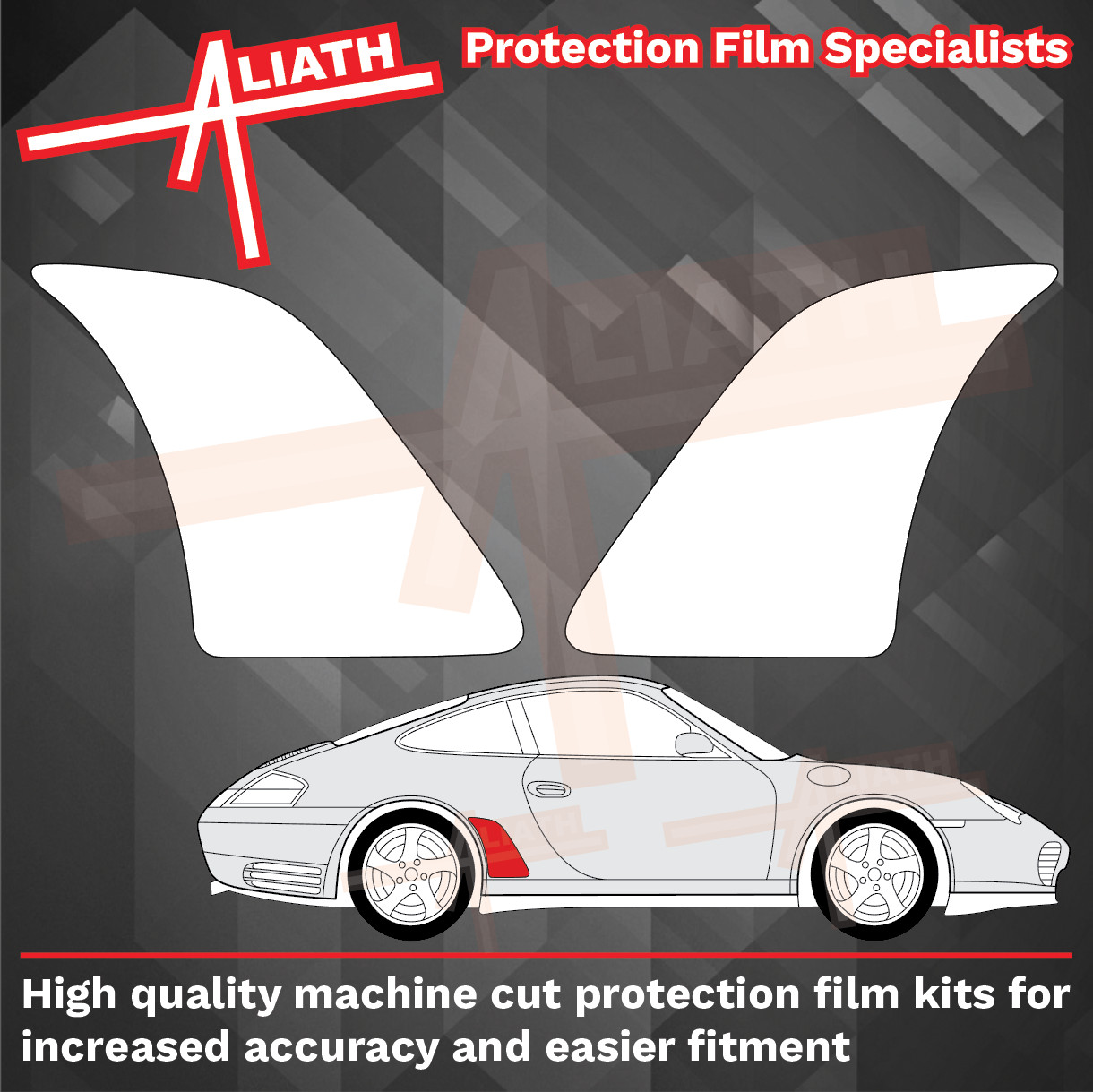 Fit Porsche 911 996 97-04 Rear Arch CLEAR Stone Chip Guard Paint Protection Film