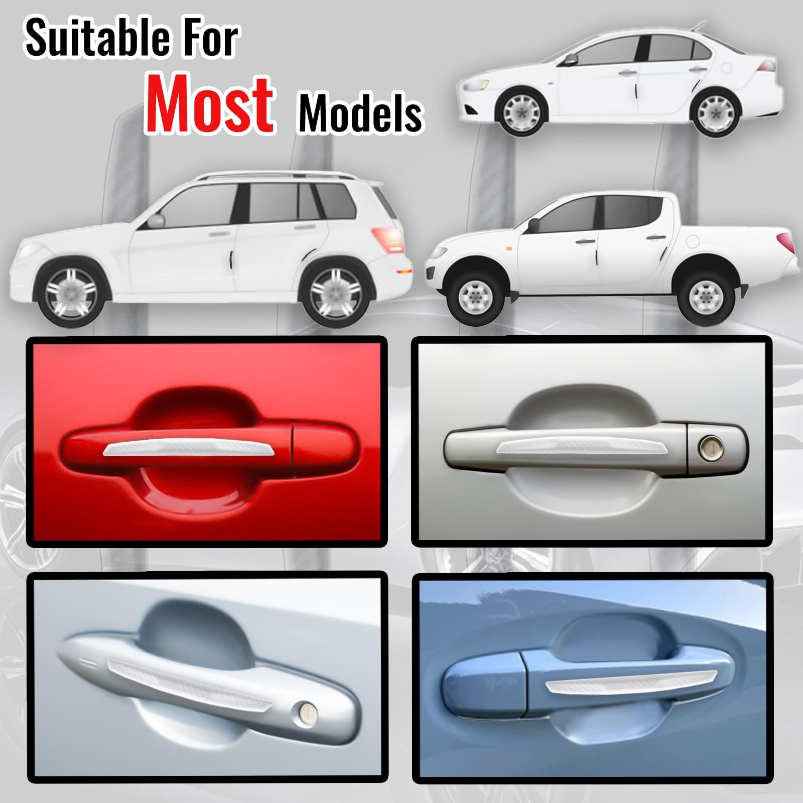 WORCAS 4Pcs Universal Car Door Edge Guards，Silicone 6*0.6INCH, Transparent