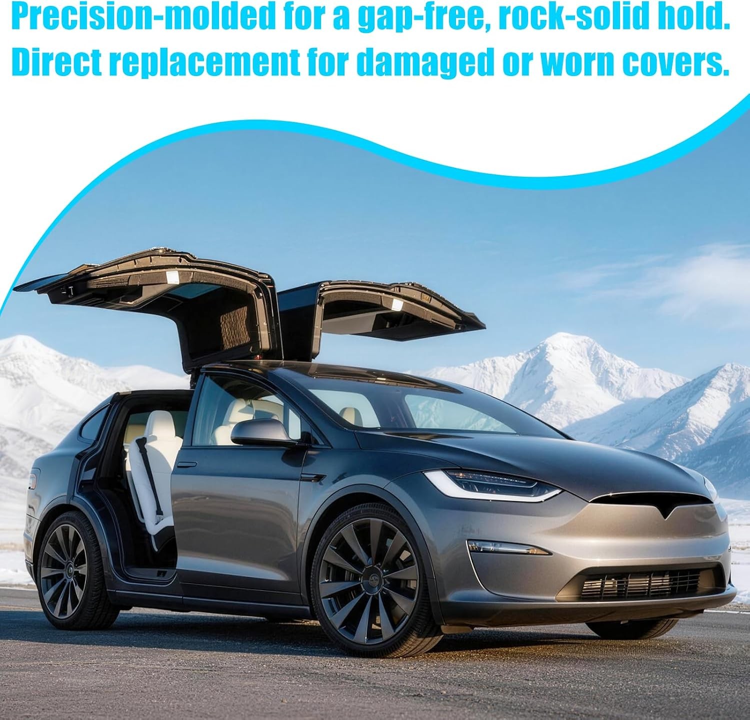 Tesla Model X Mirror Cover 2016-2025 Right Passenger Side Clip-on Rear View Mirr