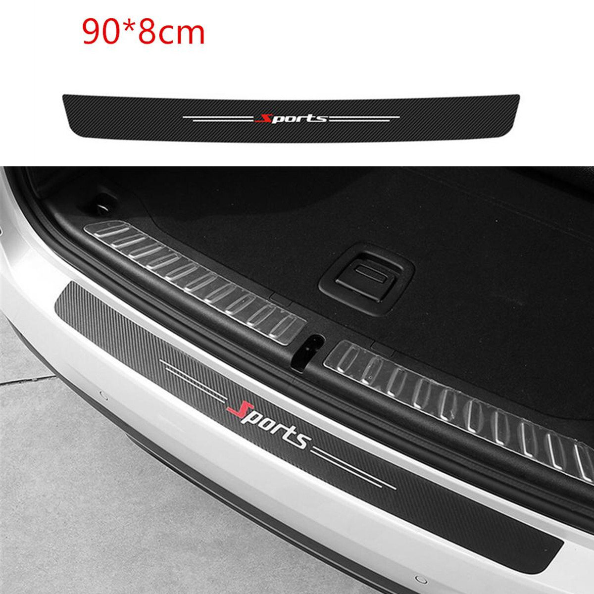 Car Door Scuff Sill Cover Panel Step Trunk Protector Sticker Decal Carbon Fiber