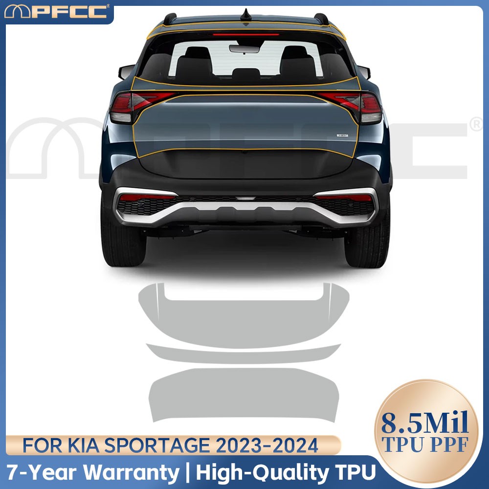 Rear Bumper For KIA Sportage 2023-2024 Precut Paint Protection Film Clear PPF
