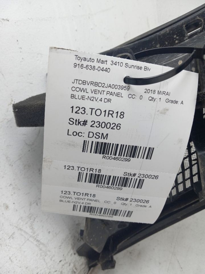 2018 TOYOTA MIRAI RWD AT COWL VENT PANEL