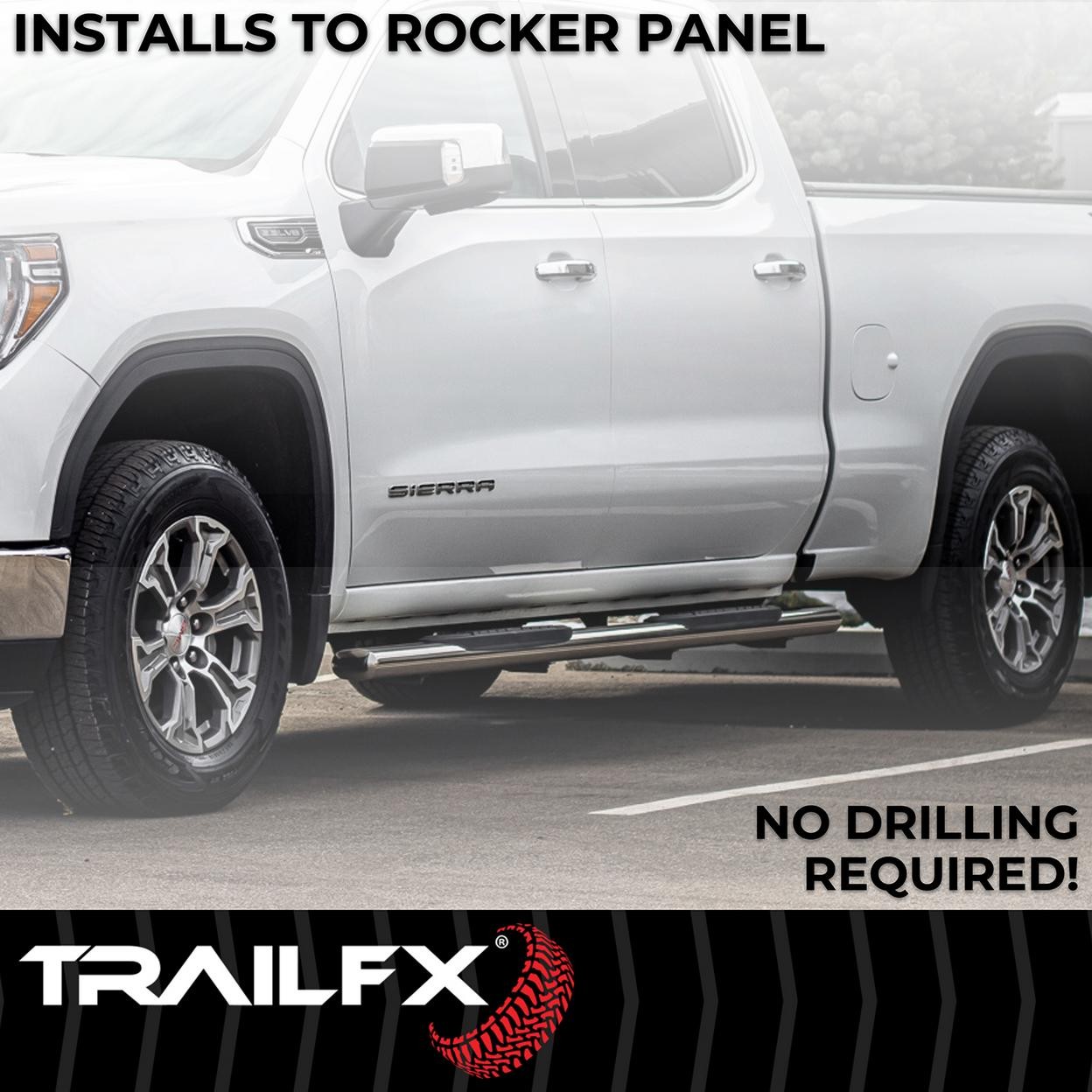 TrailFX A7010S 5 Inch Oval Straight Pol Stainless Steel Rocker Panel Mount