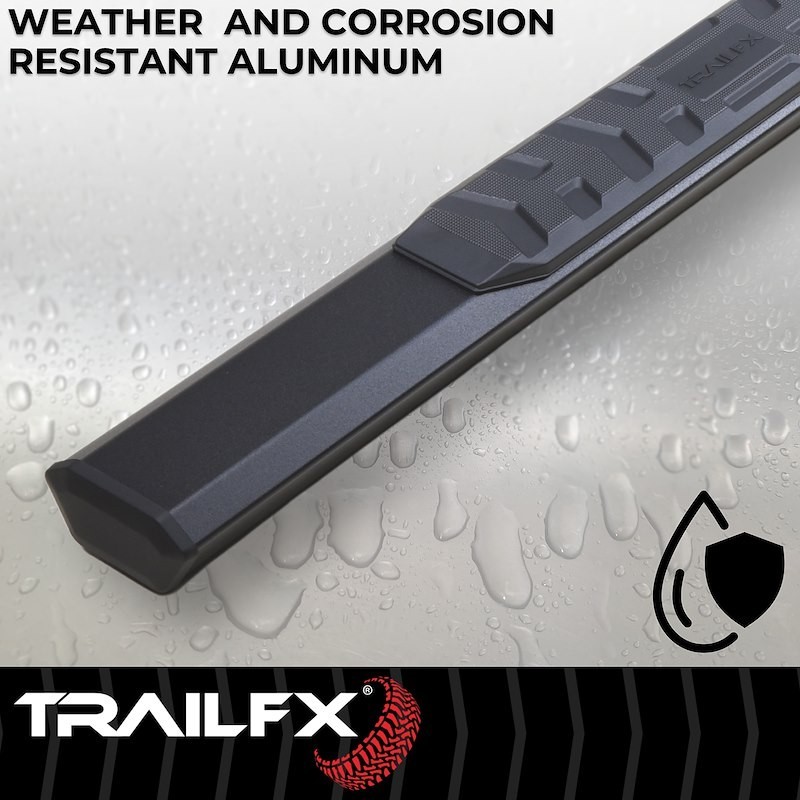 TrailFX AL4019B Aluminum Hexagonal Black Titanium Powder Coated Nerf Bar
