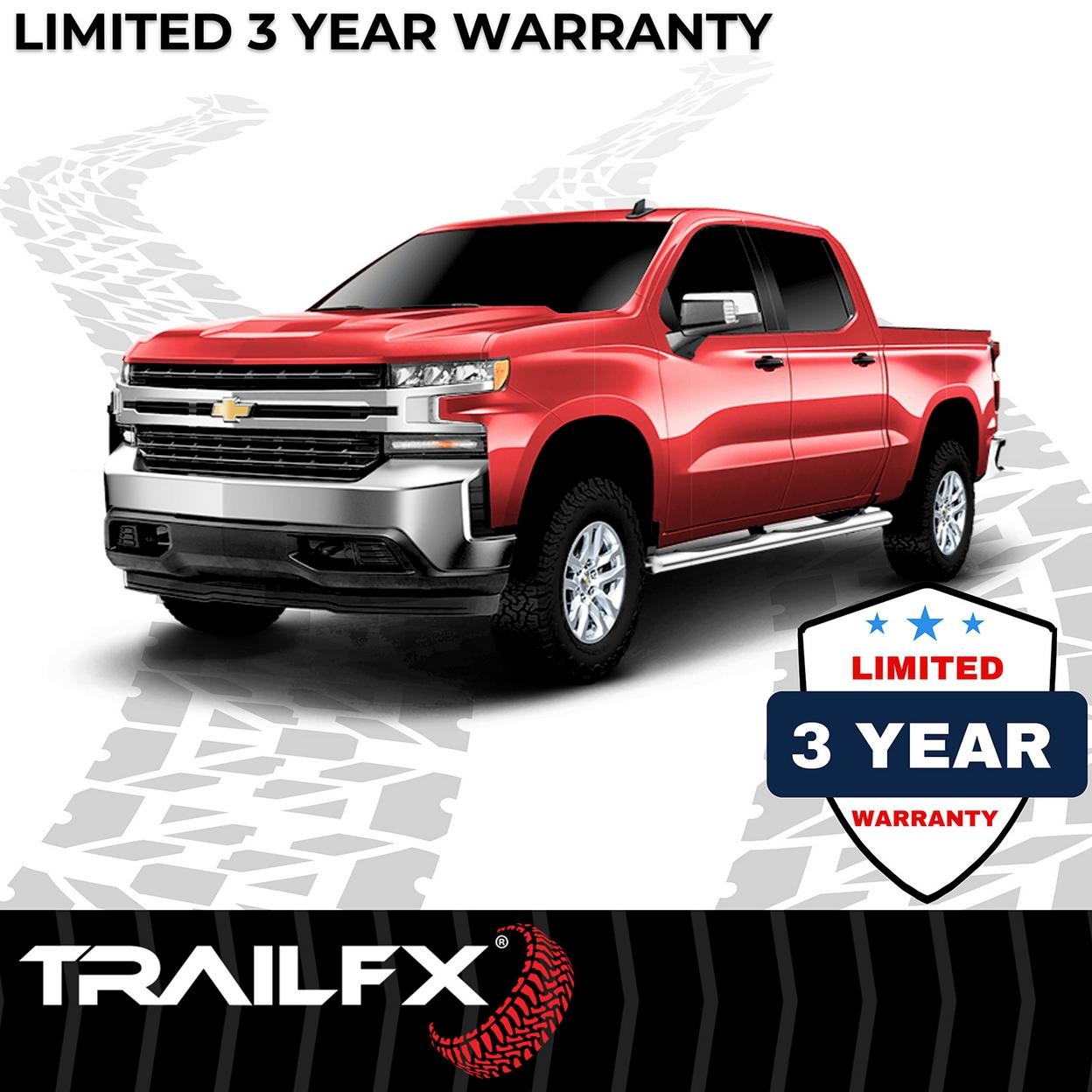 TrailFX A1523S 4 Inch Oval Straight Pol Stainless Steel Rocker Panel Mount