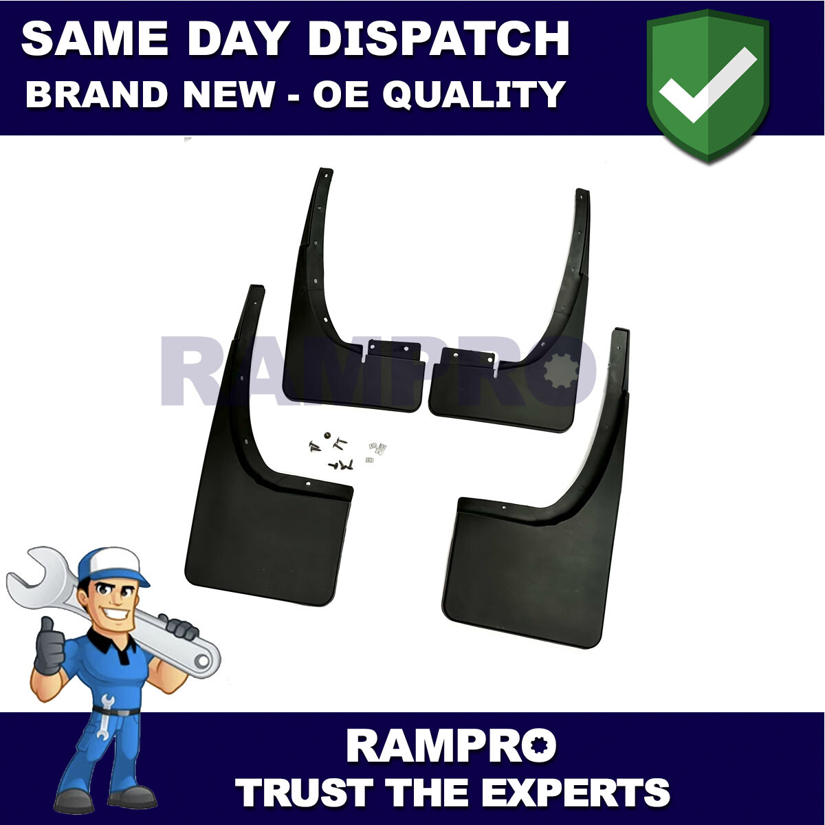 Tailored Mud Flaps Set of 4 For Ford Ranger 2012-2018 Rampro