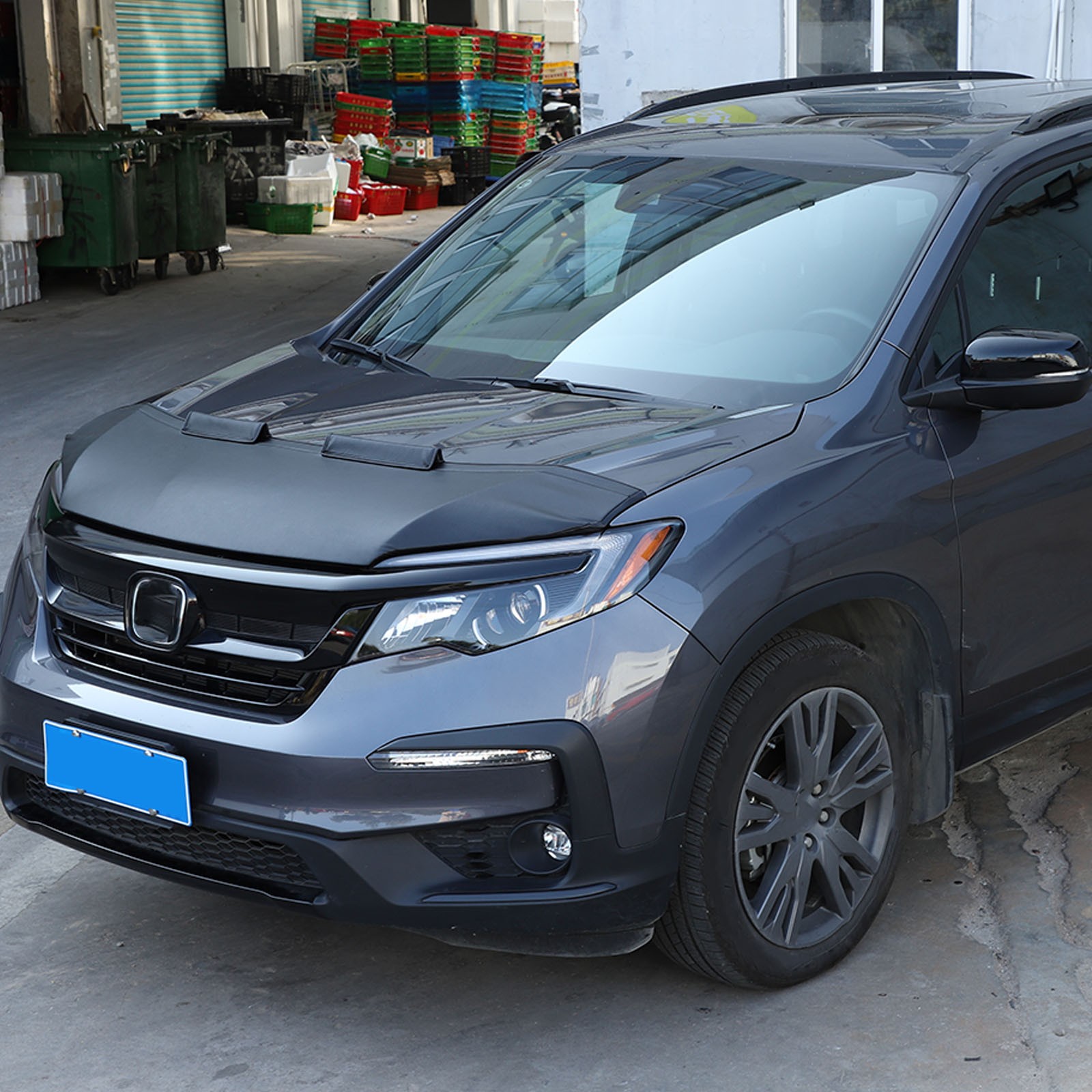 Front End Hood Stone Bra Guard Cover Protection Leather For Honda Pilot 2015-22