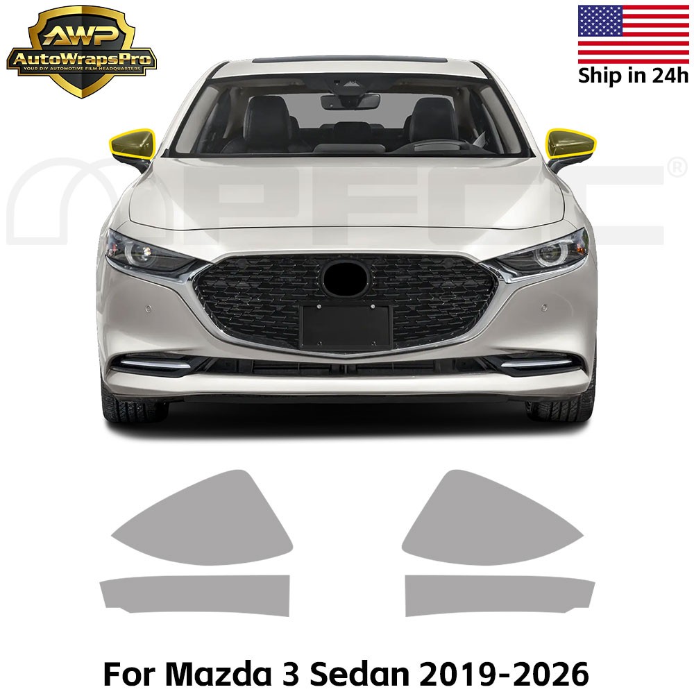 Mazda 3 Sedan 2019-2026 Rearview Mirror PreCut Paint Protection Clear Bra PPF