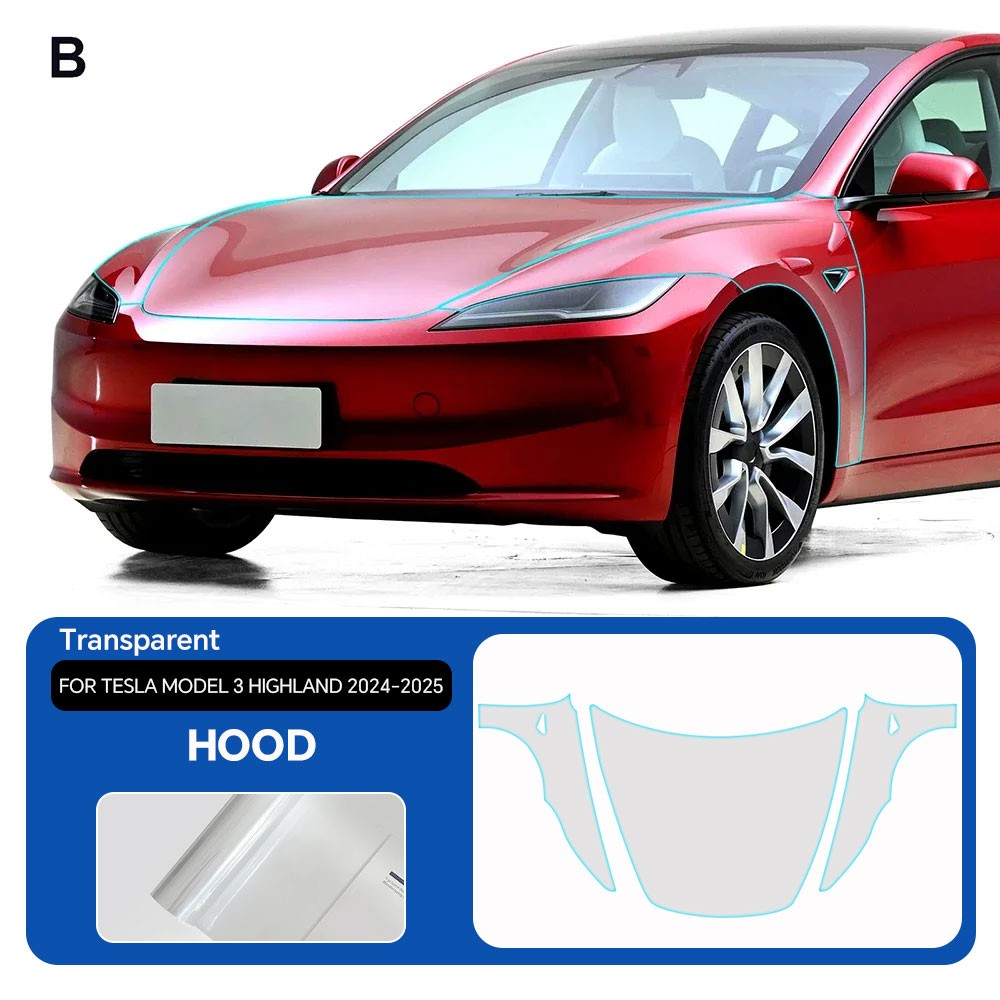 2024-2026 Tesla Model 3 Highland Full Car PreCut Paint Protection Film Clear PPF