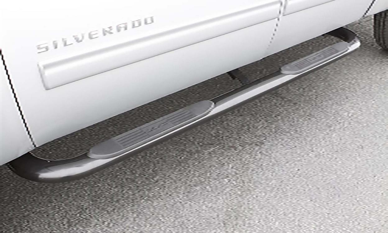 Lund Step Nerf Bar 4 In OVAL BENT SS Fits 2019-2024 Chevrolet Silverado 1500 Cre