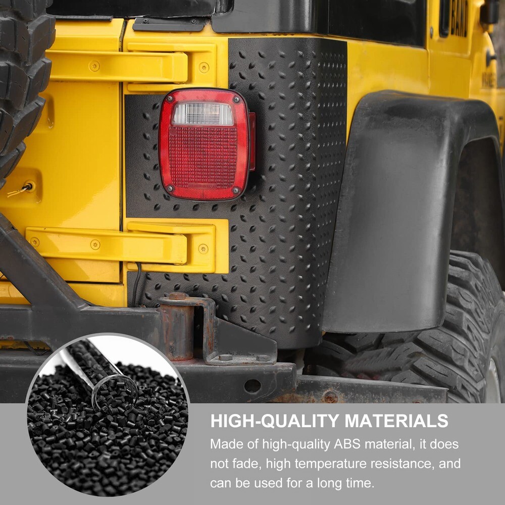 Set of 2 Rear Body Corner Guards Armors Kit Quarter Panel Fit Jeep Wrangler TJ