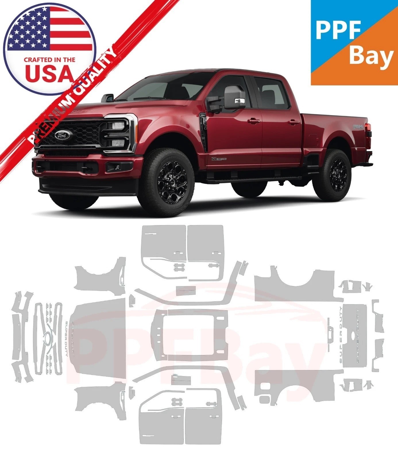For Ford F-250/F-350 2023-2026 Full Vehicle Paint Protection Film PreCut PPF
