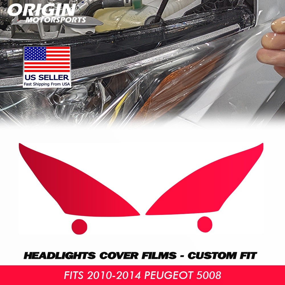 PreCut Headlights Protection Clear Covers Bra PPF For 2010-2014 Peugeot 5008