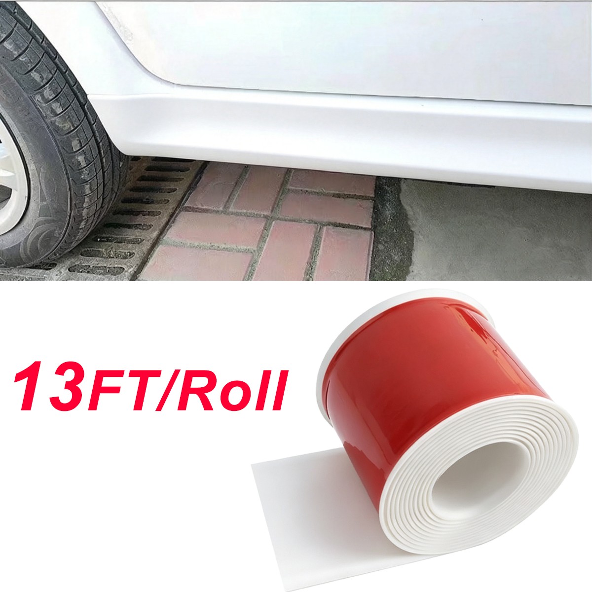 13FT White Side Skirt Rocker Panel Trim Custom For Ford Bumper Protector Strips