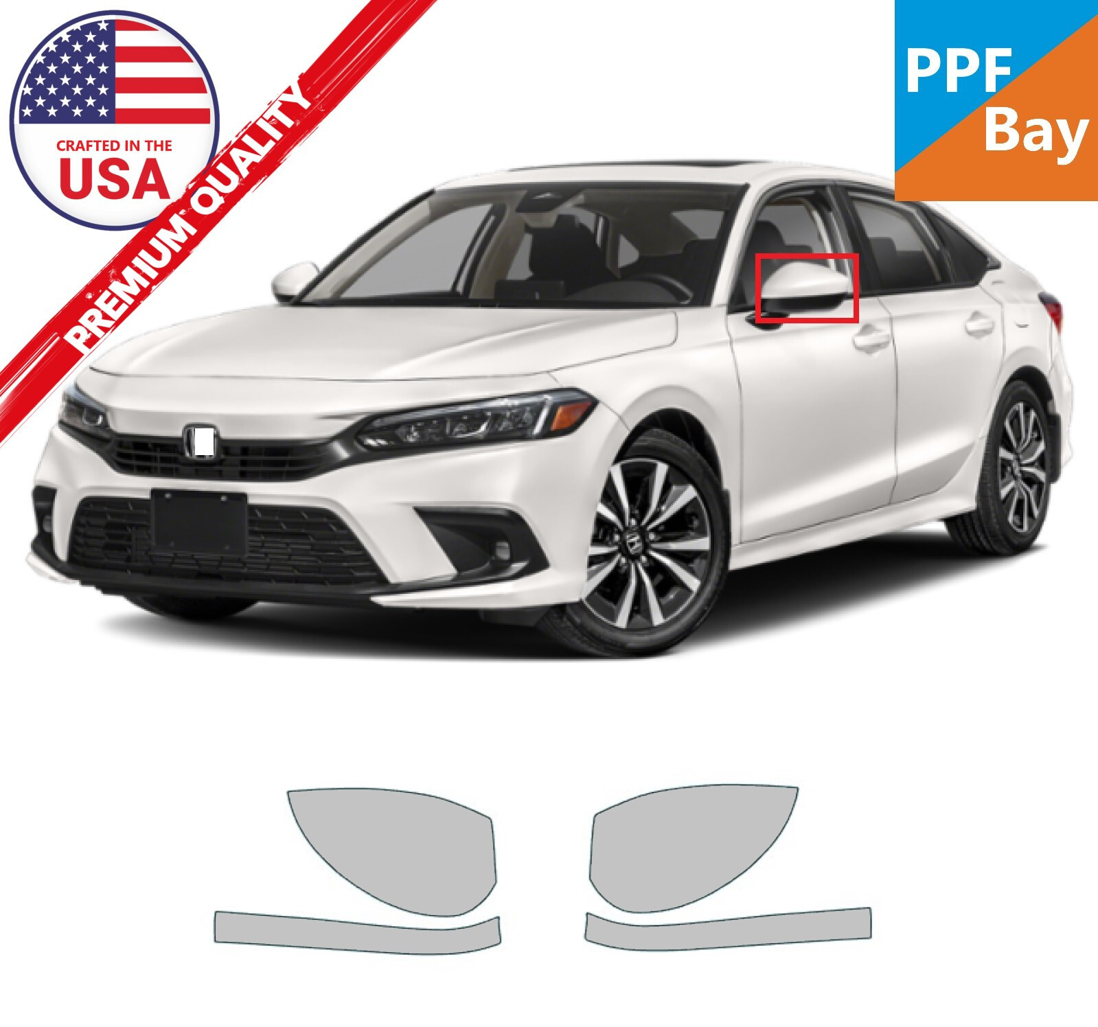 For Honda Civic 2022-2025 Side Mirror Paint Protection Film PreCut PPF