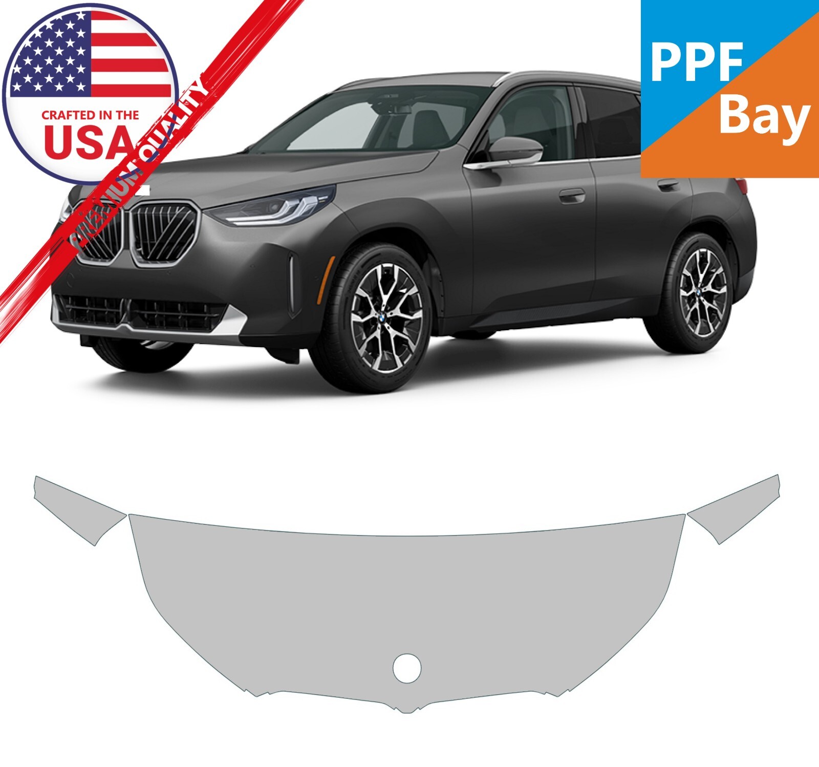 For BMW X3/X3 M Sport 2025 Hood/Fender (24″) Paint Protection Film PreCutKit PPF