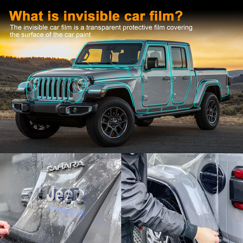 For Jeep Gladiator 2020-2024 Windshield Pillars Precut Paint Protection Film PPF