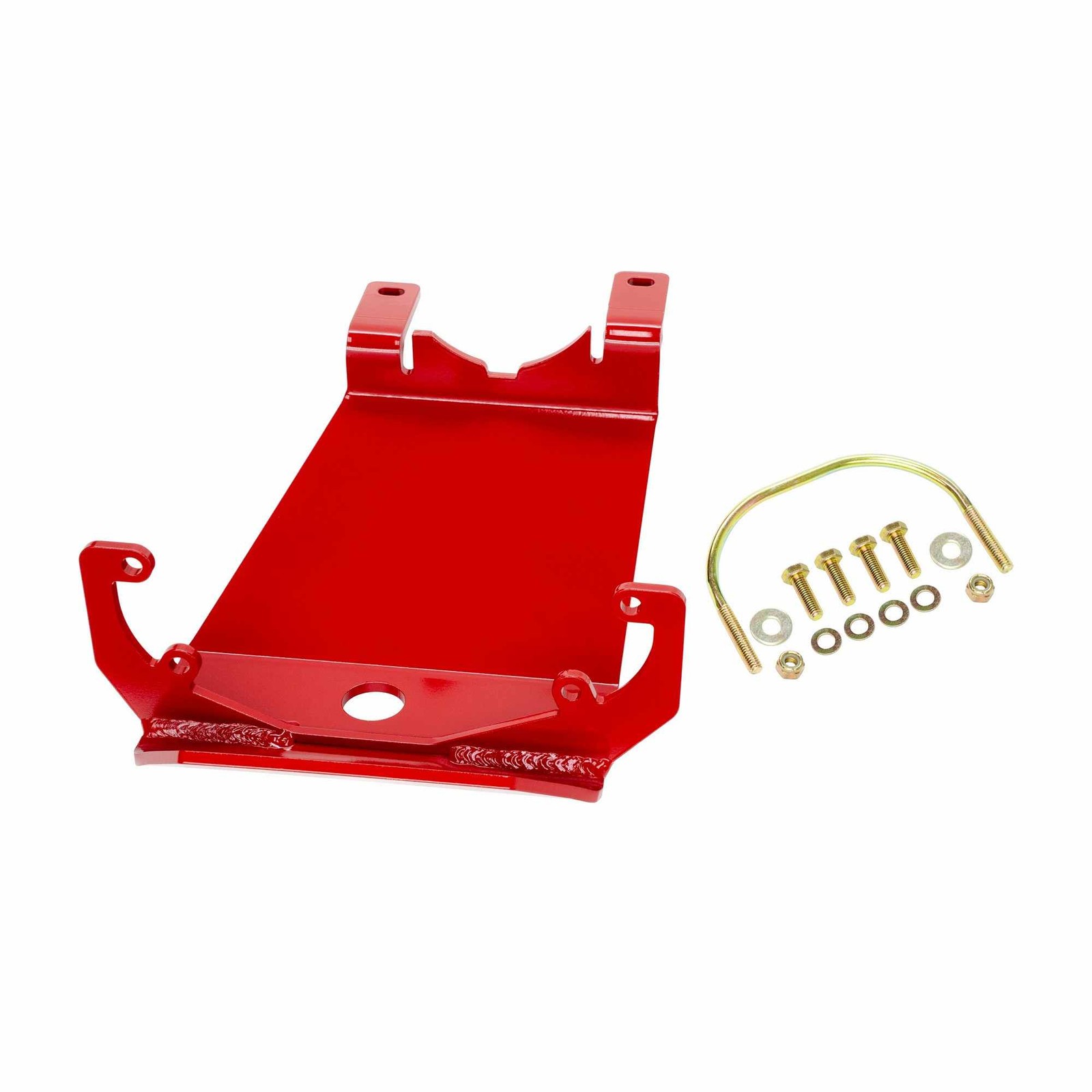 Rancho Front DANA 44 Differential Skid Plate Kit Red For Jeep Wrangler Gladiator