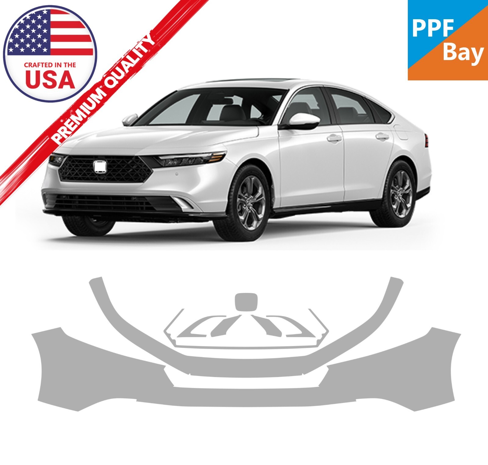 For Honda Accord 2023-2024 Front Bumper Paint Protection Film Pre-Cut PPF