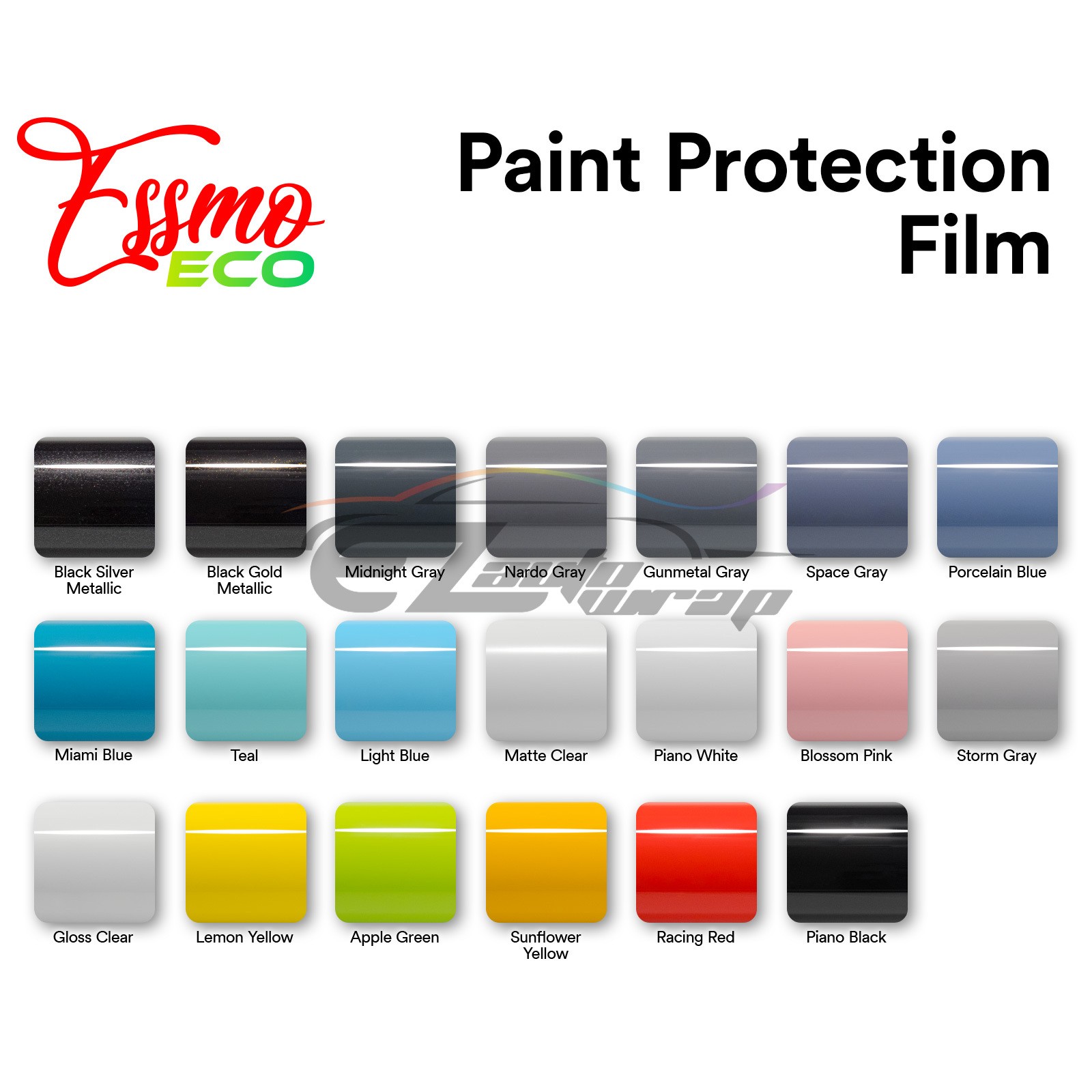 1FTx5FT PPF Paint Protection Film Gloss Black Silver Metallic Scratches Shield