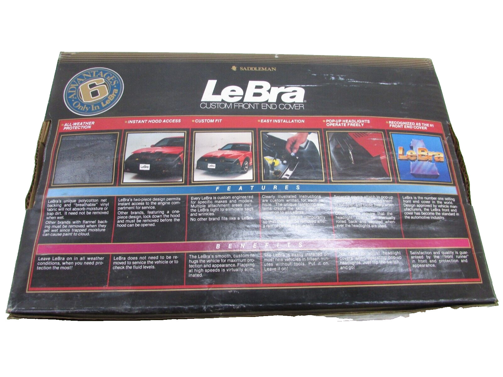 NOS! SADDLEMAN LeBra CUSTOM FRONT COVER FOR 88-90 DODGE CARAVAN PLYMOUTH VOYAGER