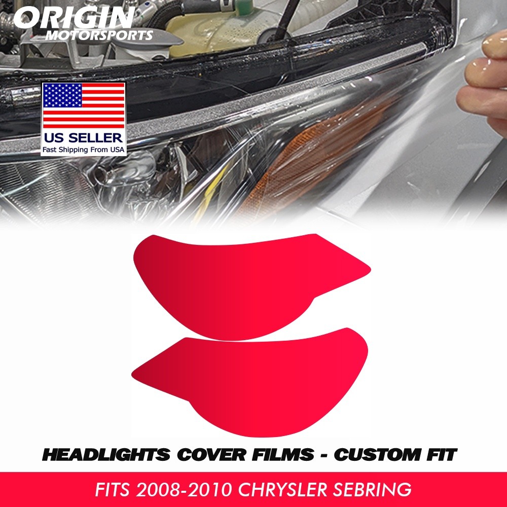 PreCut Headlights Protection Clear Covers Bra PPF For 2008-2010 Chrysler SEBRING