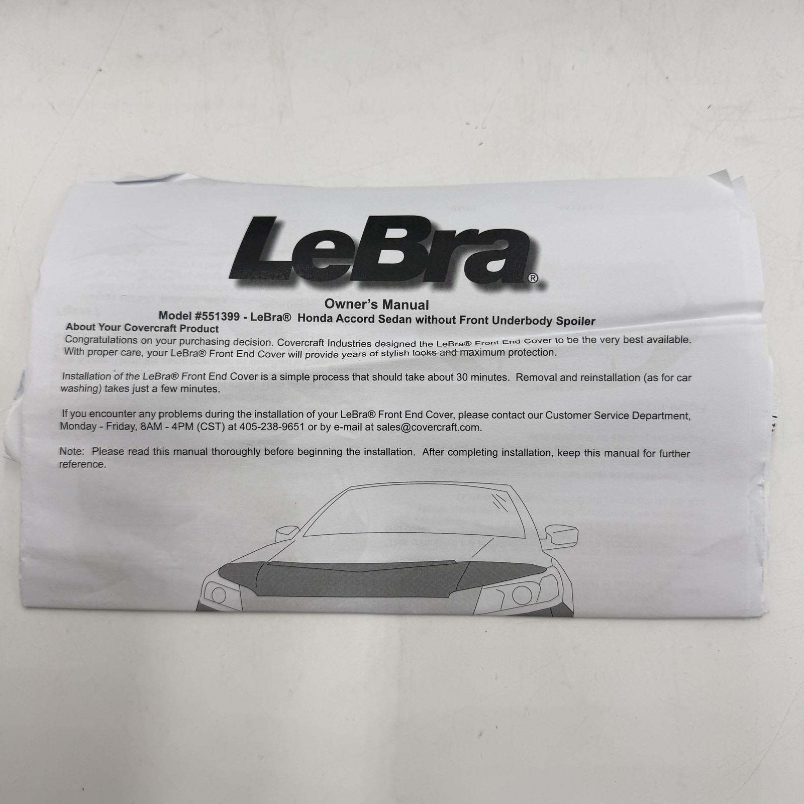 Covercraft LeBra 551399-01 Custom Front End Cover for 2013-2015 Honda Accord