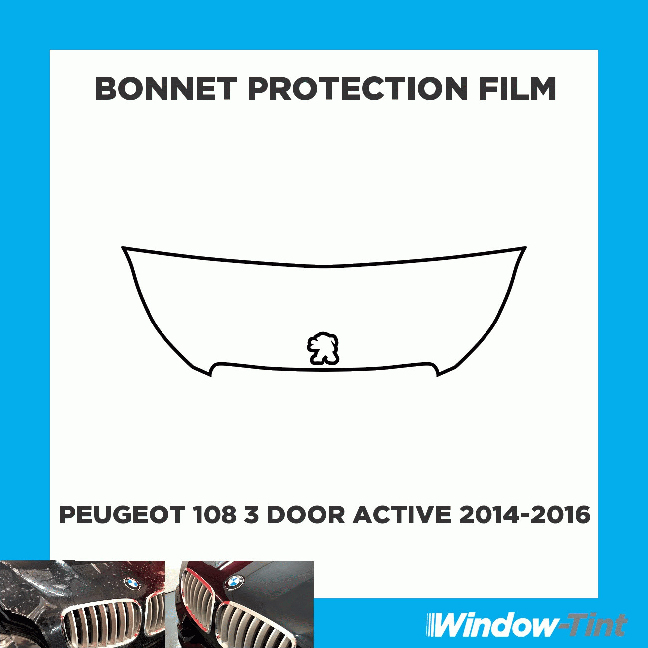 For Peugeot 108 3 Door ACTIVE 14-16 CLEAR Bonnet PPF Scratch Protection Film