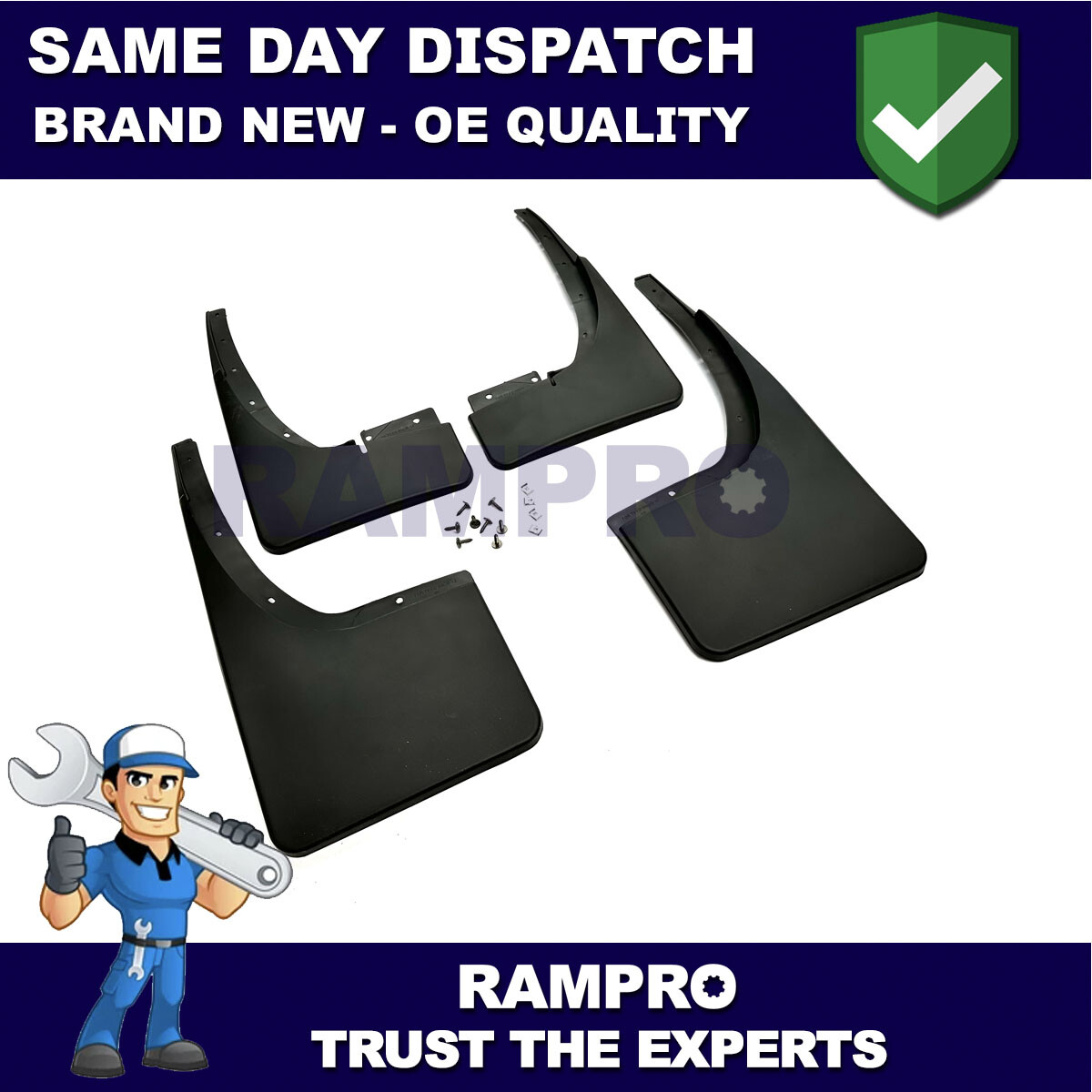 Tailored Mud Flaps Set of 4 For Ford Ranger 2012-2018 Rampro