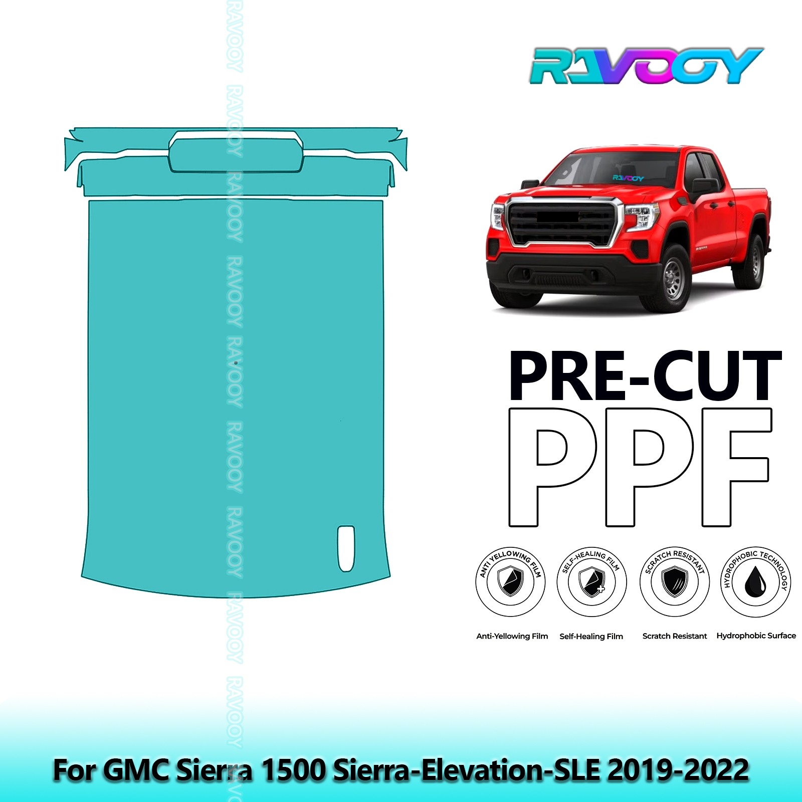 Paint Protection PPF Kit For GMC Sierra 1500 Sierra-Elevation-SLE 2019-2022